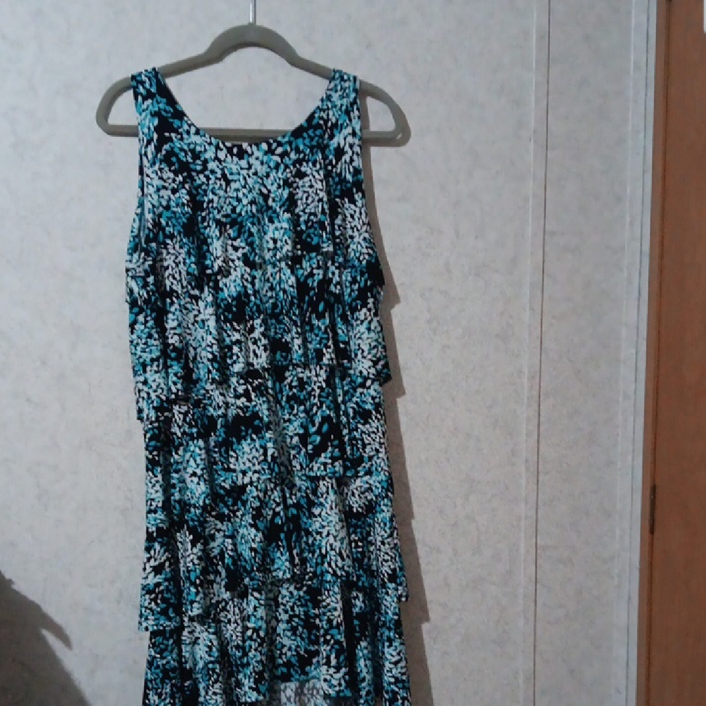 Kim Rogers Blue and Black Sleeveless Maxi Sundress